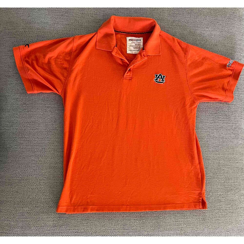 Pressbox Auburn Tigers Embroidered Logo Polo Shirt Mens Medium Cotton Blend